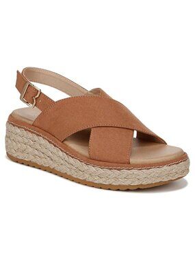 Dr. Scholl's Women Ember Espadrille Wedge Sandal Slingback 8M, Brown